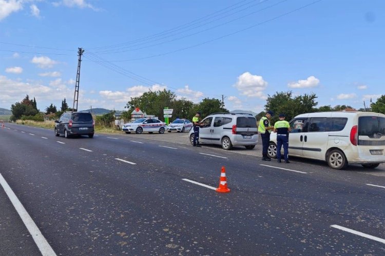 Edirne Keşan’da Jandarma’dan trafik denetimi