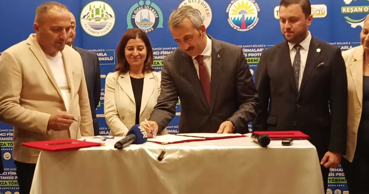 Keşan OSB’de 3 firma ile ön tahsis prtokol imzalandı