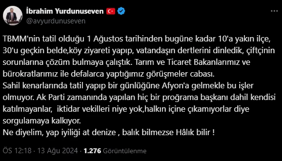 Yurdunuseven'den Hakan Şeref Olgun'a Cevap Gecikmedi