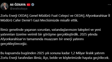 Afyonkarahisar'a 1,2 Milyar Liralık Enerji Yatırımı Müjdesi